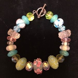 Lamp glass bead bracelet